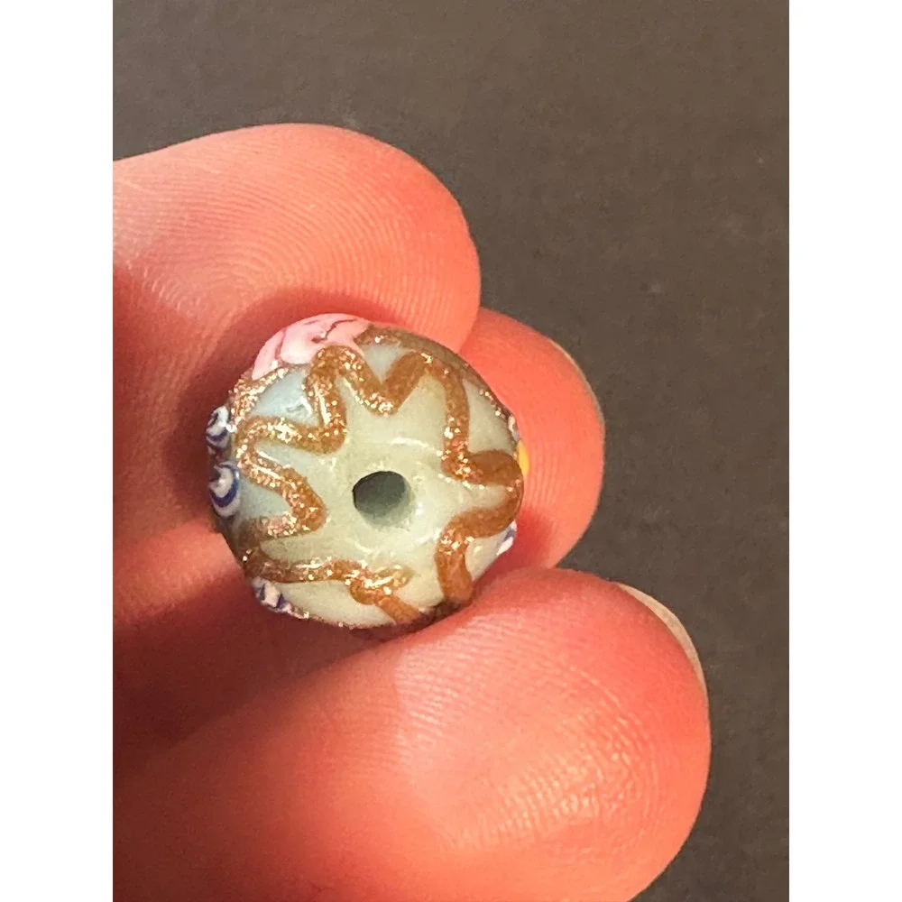 Vintage Murano Style Venetian Wedding Cake Lampwork Rose Beads Lot 54pc